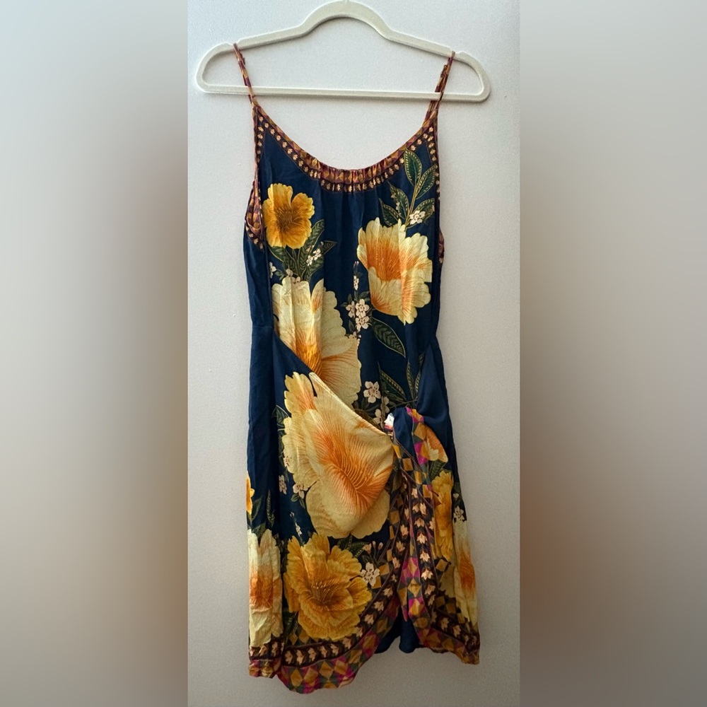 Floral Spaghetti Strap Wrap Dress